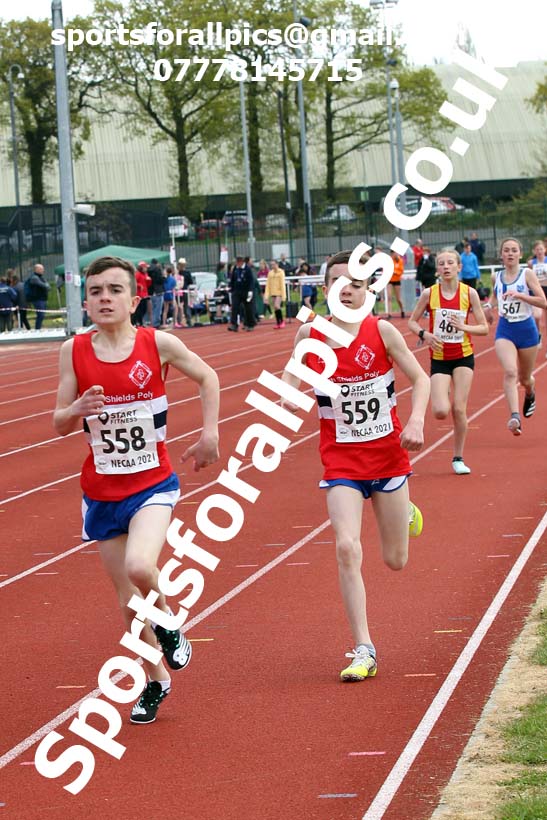 1500 metres, 2021 NECAA Middlesbrough Open Meting, Sunday, May 9th. Photo: David T. Hewitson/Sports for All Pics